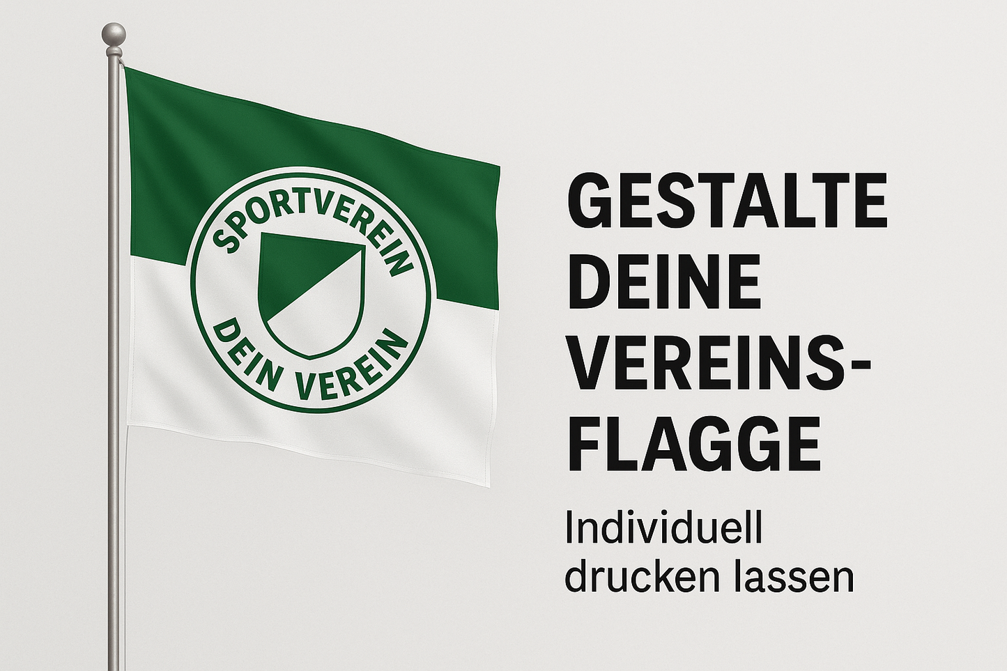 Vereinsflagge mit individuellem Druck – Jetzt eigenes Motiv hochladen!